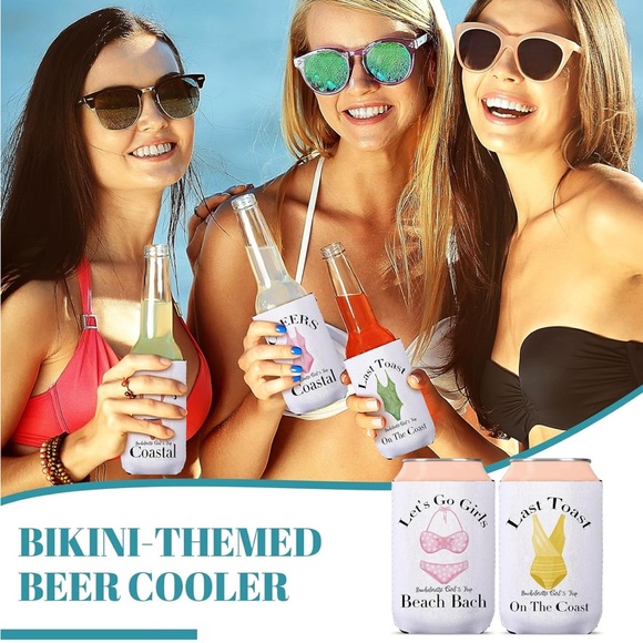 Beach Themed Bottle and Can Coolers lot of 24 girls party! 🎉 - Picture 4 of 12